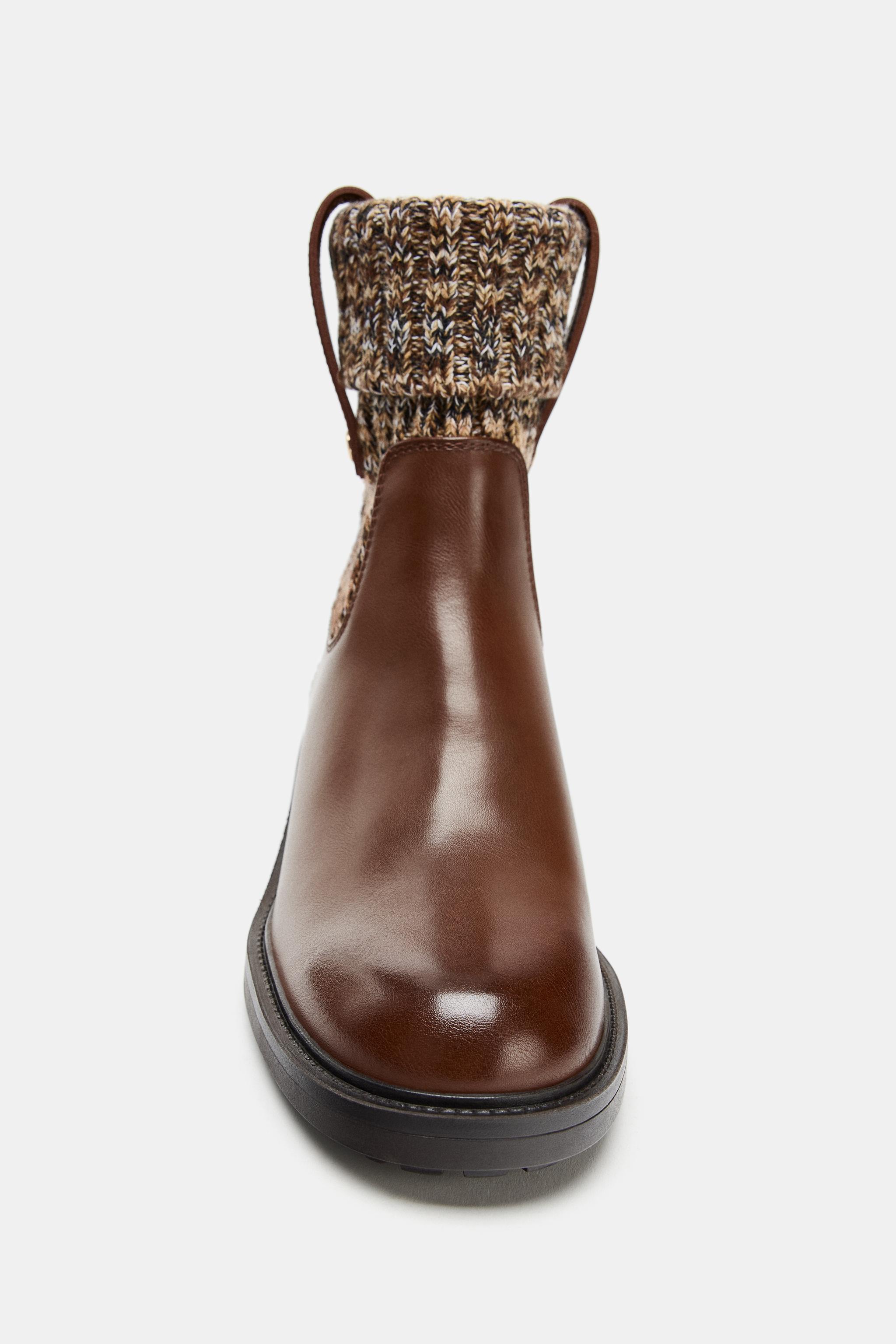 LOW HEELED SOCK-STYLE ANKLE BOOTS